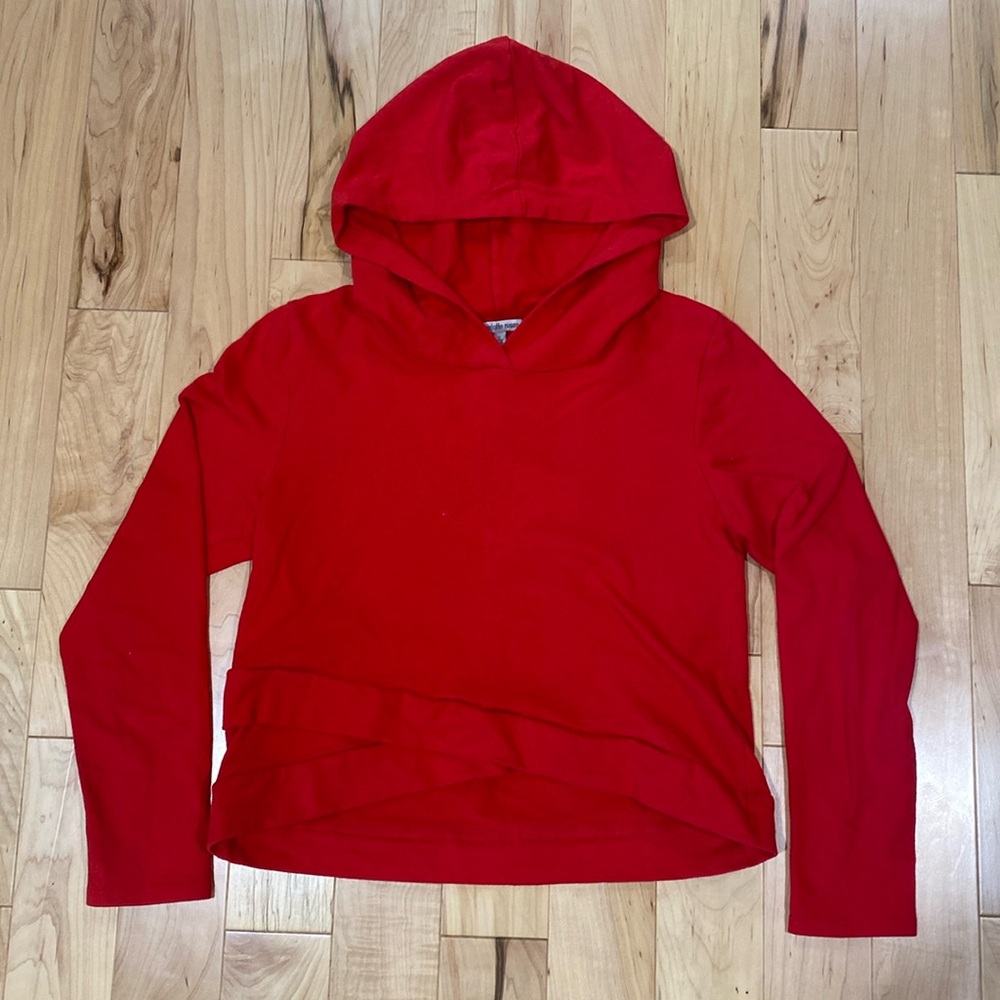 Red Long Sleeve Shirt with Hood